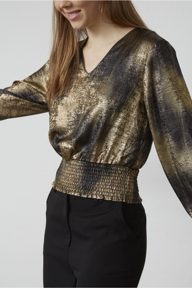 SisterS point gouden dames blouse | Close up