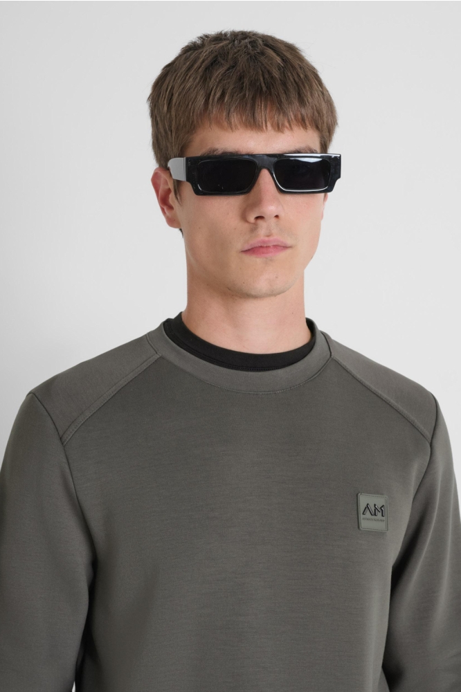 Antony Morato groene heren sweater | Close up