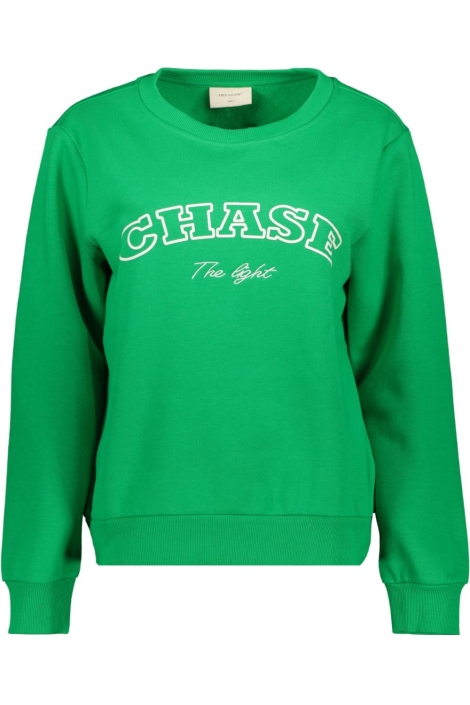 Freequent groene dames sweater | Vooraanzicht