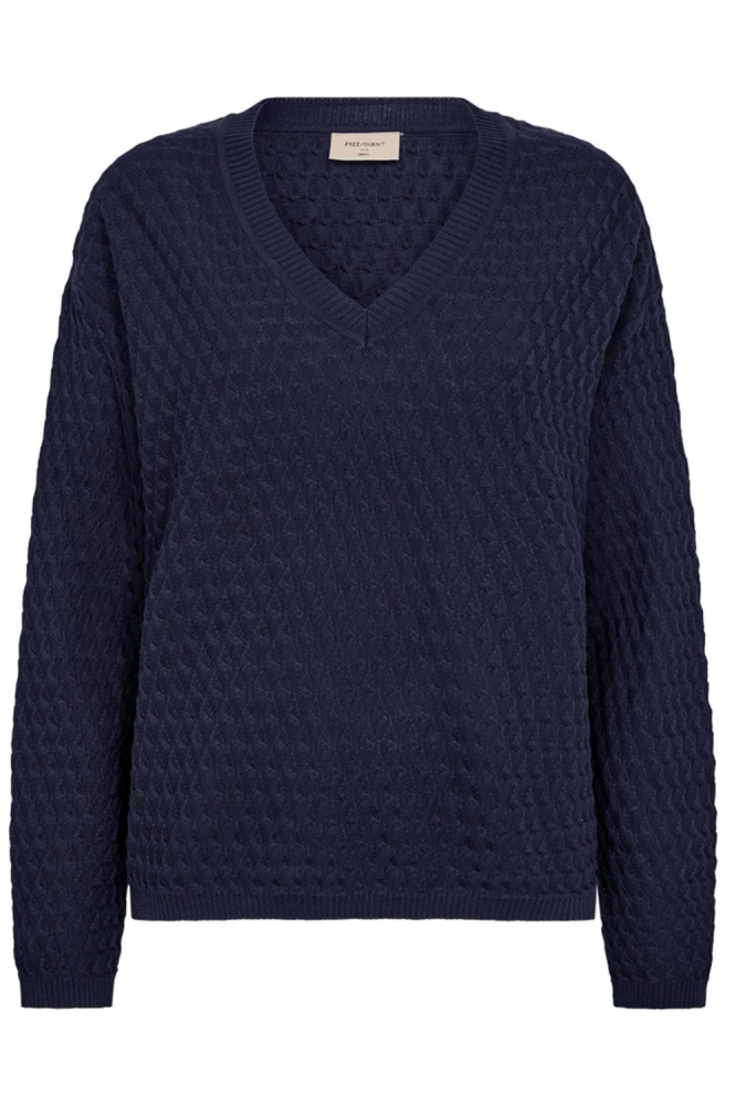 Freequent blauwe dames trui | Vooraanzicht