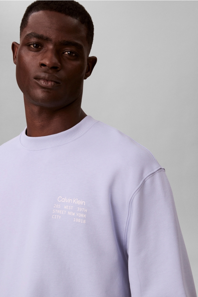 Calvin Klein blauwe heren sweater | Close up