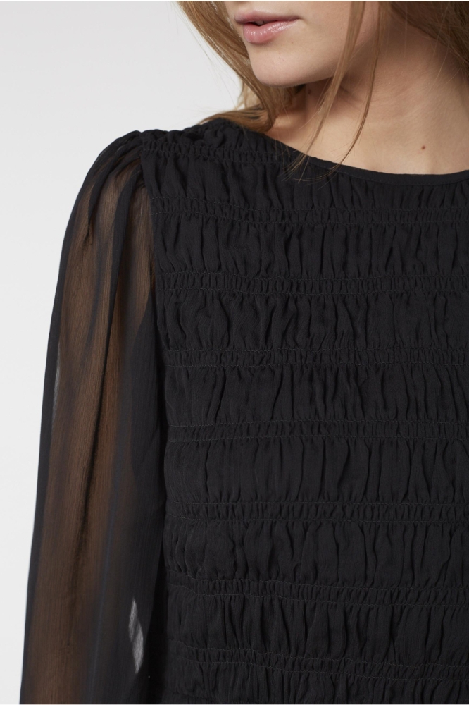 SisterS point zwarte dames blouse | Close up