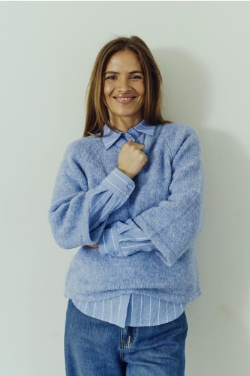 Freequent Trui FQGRSLULU PULLOVER 205507 VISTA BLUE MELANGE