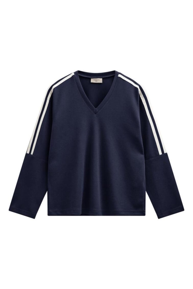 Freequent blauwe dames sweater | Vooraanzicht