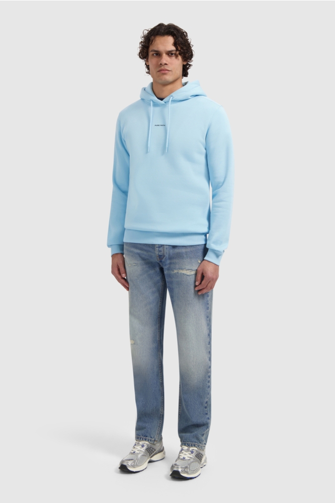 Pure Path blauwe heren sweater | Model