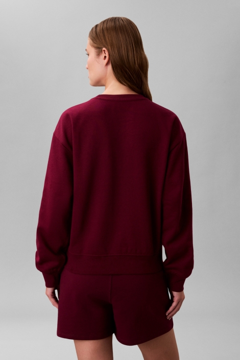 Calvin Klein paarse dames sweater | Model achteraanzicht