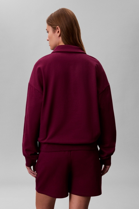 Calvin Klein paarse dames sweater | Model achteraanzicht