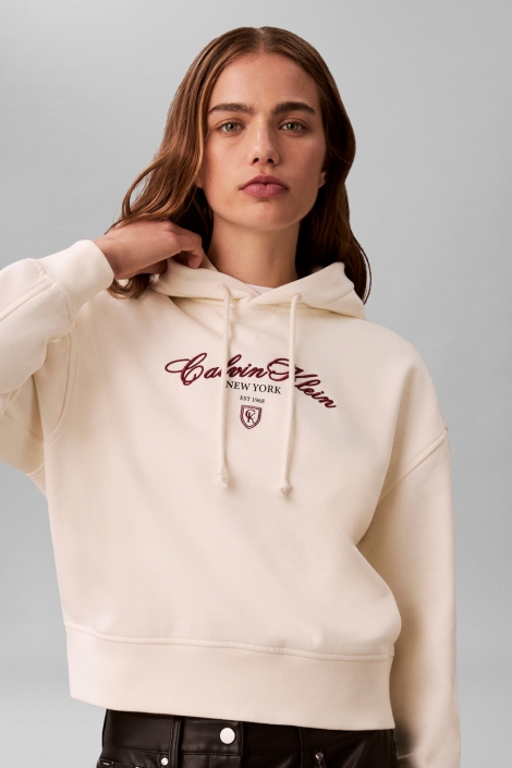 Calvin Klein beige dames sweater | Model vooraanzicht