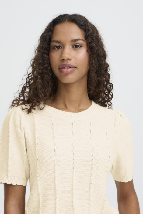 Ichi beige dames trui | Close up