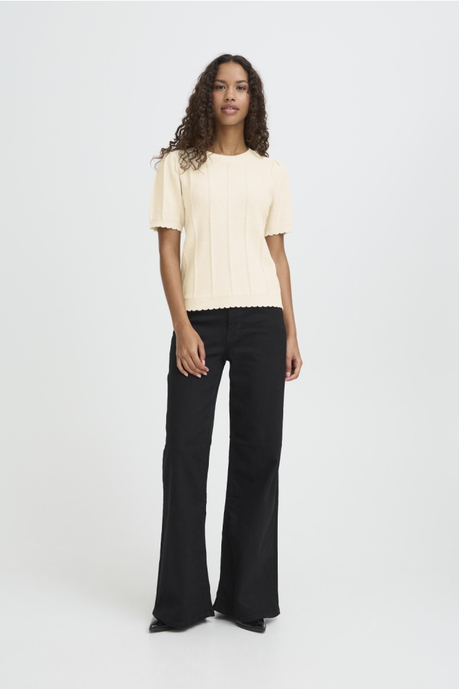 Ichi beige dames trui | Model