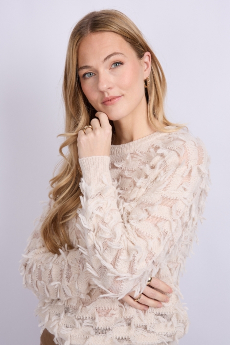C&S The Label beige dames trui | Close up