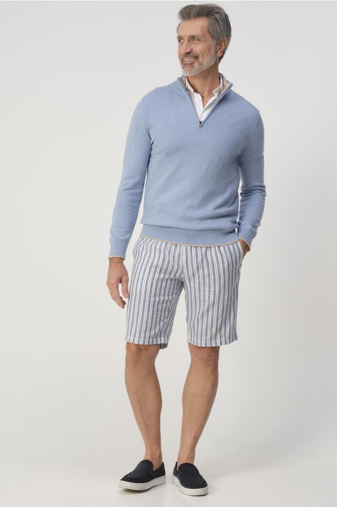 Campbell blauwe heren trui | Model