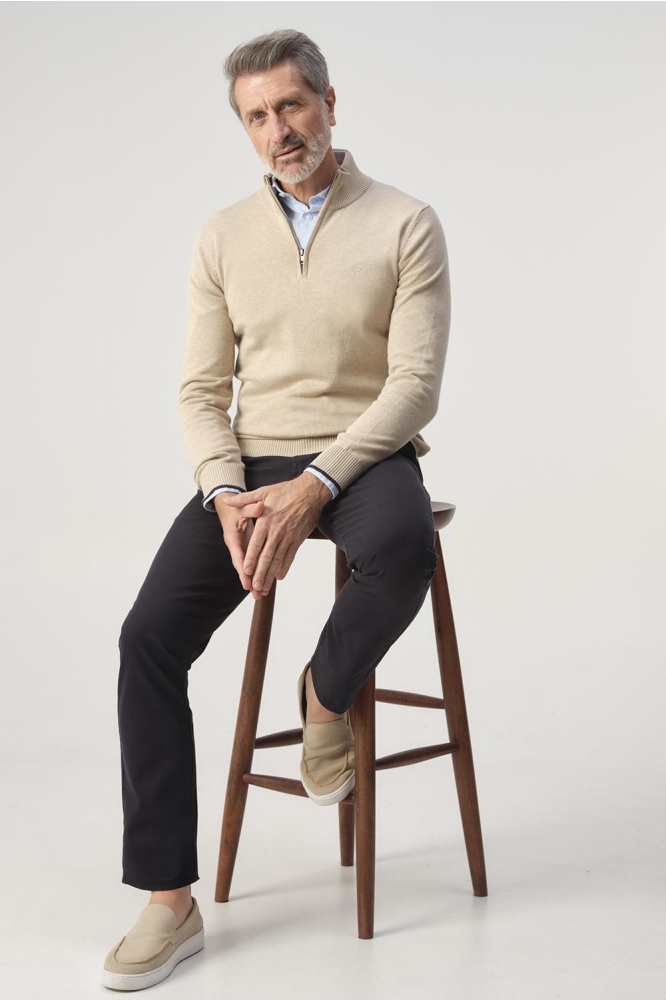 Campbell beige heren trui | Model