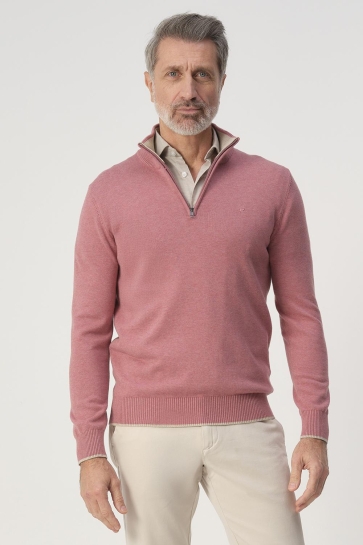 Campbell PULLOVER HALF ZIP SYDNEY 103449 6828 WILD GINGER DARK RED