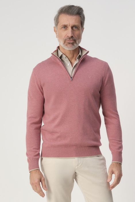 Campbell roze heren trui | Model vooraanzicht