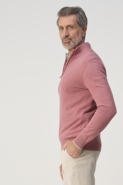 Campbell roze heren trui | Model zijaanzicht