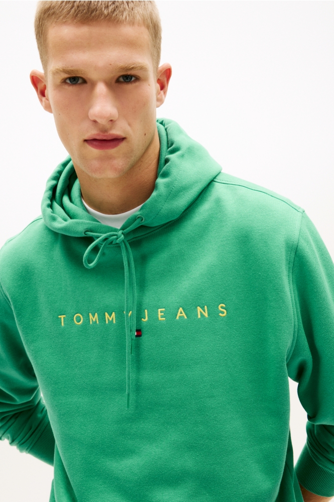 Tommy Jeans groene heren sweater | Close up