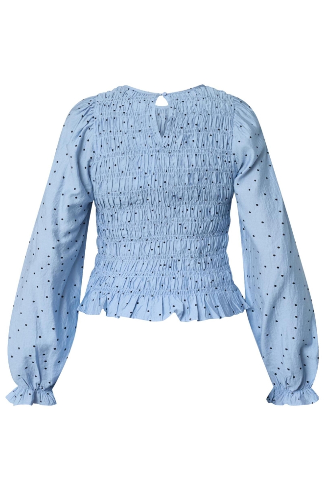 SisterS point blauwe dames blouse | Achteraanzicht