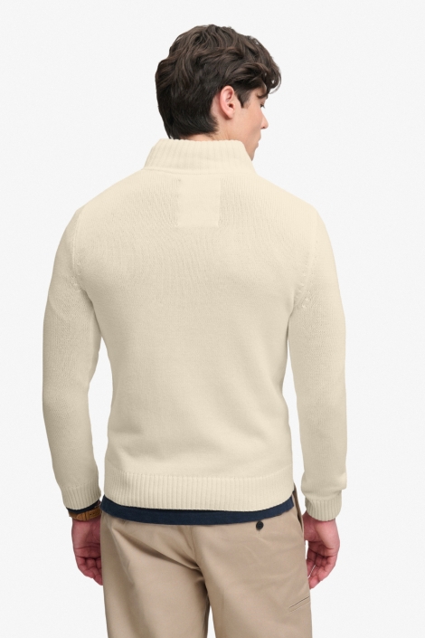 Superdry beige heren trui | Model achteraanzicht
