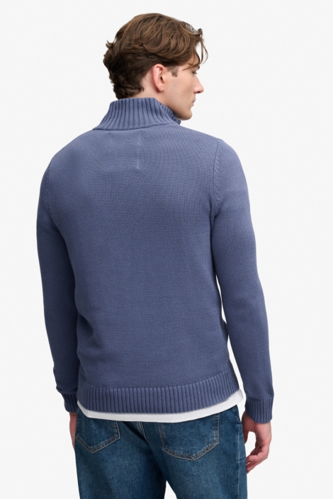 Superdry blauwe heren trui | Model achteraanzicht
