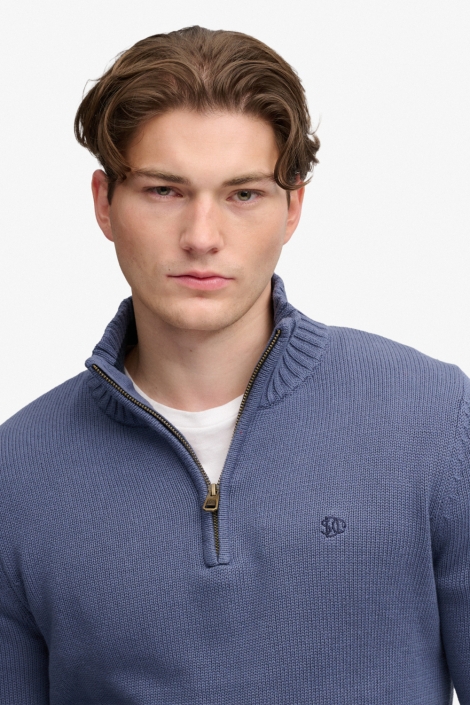 Superdry blauwe heren trui | Close up
