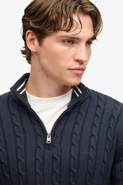 Superdry blauwe heren trui | Close up