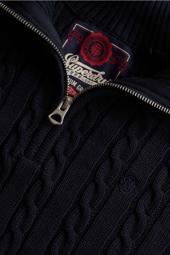Superdry blauwe heren trui | Close up