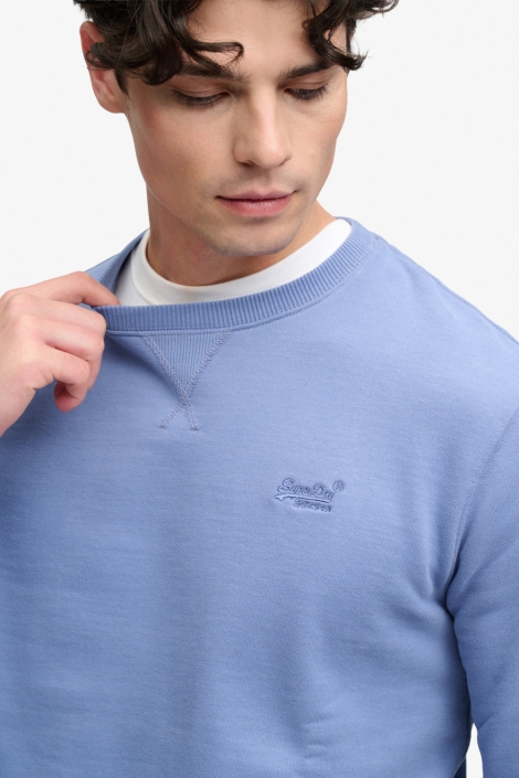 Superdry blauwe heren sweater | Close up