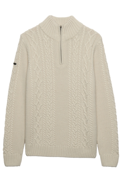 Superdry ecru heren trui | Vooraanzicht