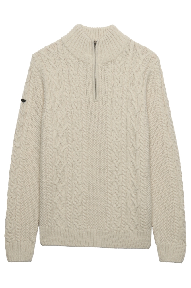 Superdry ecru heren trui | Vooraanzicht