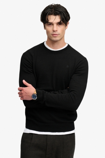 Superdry essential lightweight wool blend Zwart