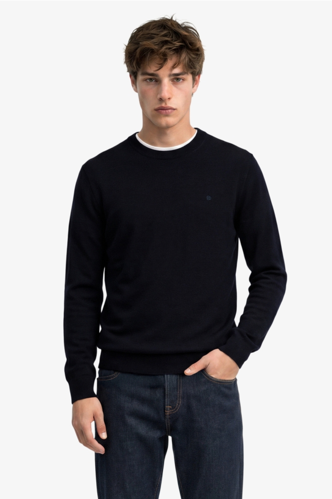 Superdry blauwe heren trui | Model vooraanzicht