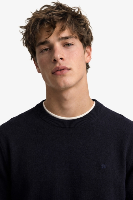 Superdry blauwe heren trui | Close up