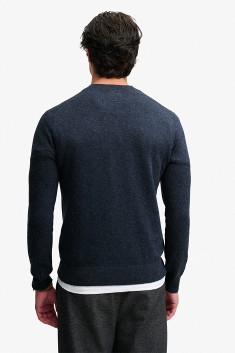 Superdry blauwe heren trui | Model achteraanzicht