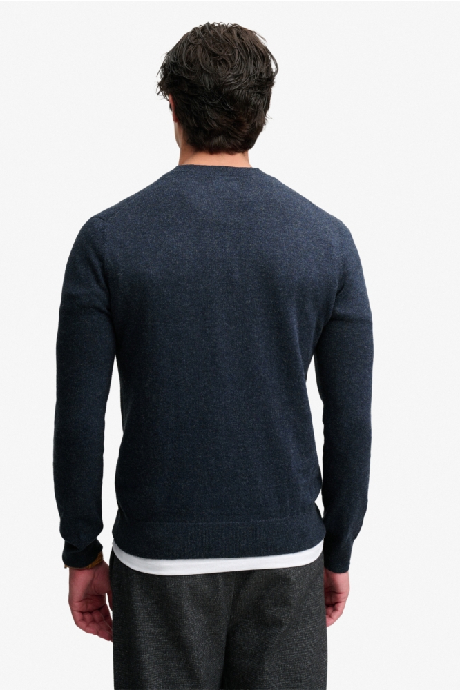 Superdry blauwe heren trui | Model achteraanzicht