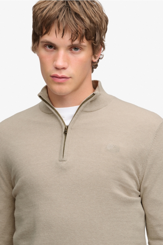 Superdry beige heren trui | Close up