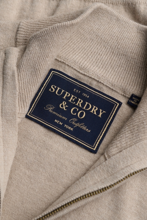 Superdry beige heren trui | Close up