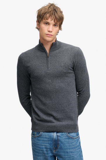 Superdry essential lightweight wool blend Grijs