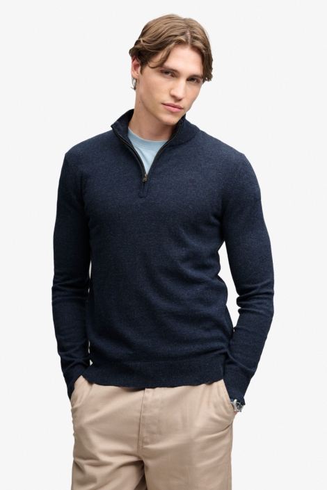 Superdry blauwe heren trui | Model vooraanzicht