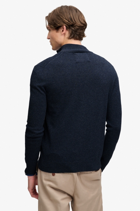 Superdry blauwe heren trui | Model achteraanzicht