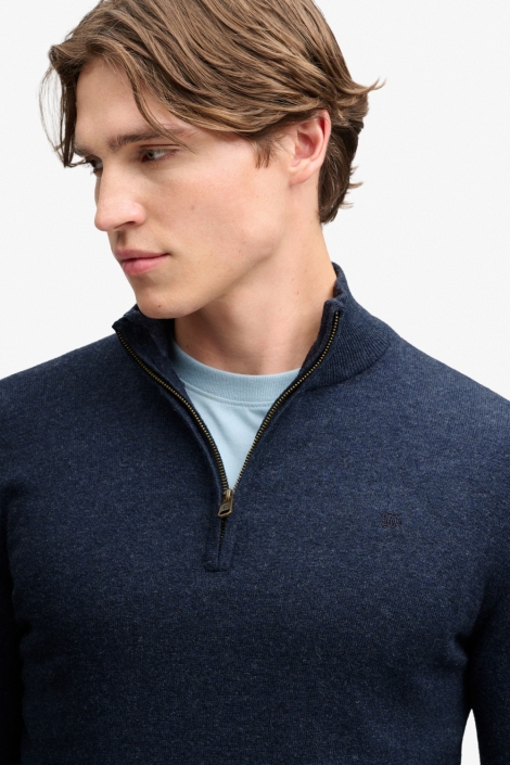 Superdry blauwe heren trui | Close up