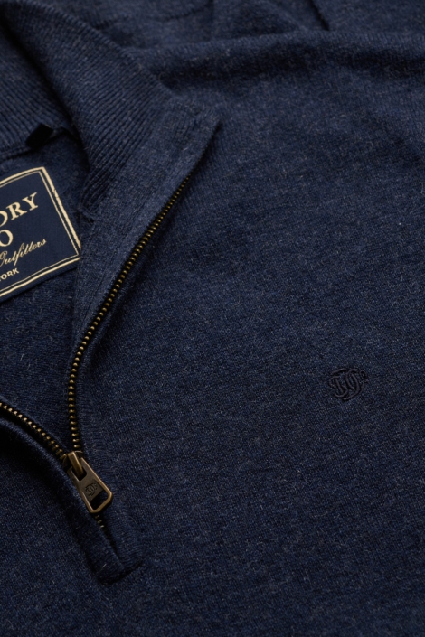 Superdry blauwe heren trui | Close up