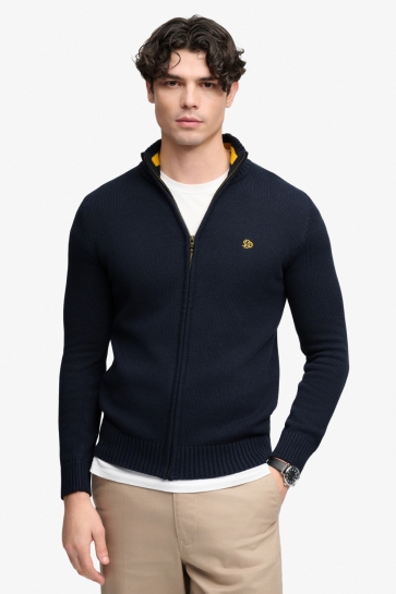 Superdry Vest COTTON ZIP THRU KNIT M6110786A NAVY