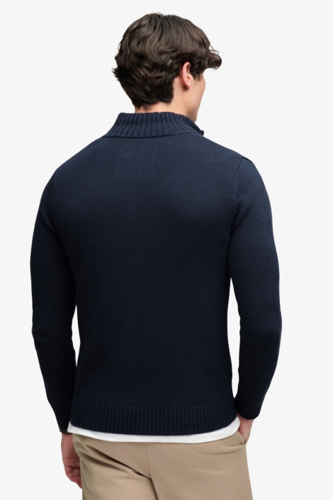 Superdry blauwe heren vest | Model achteraanzicht