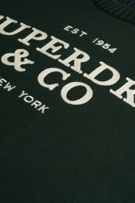 Superdry groene heren trui | Close up
