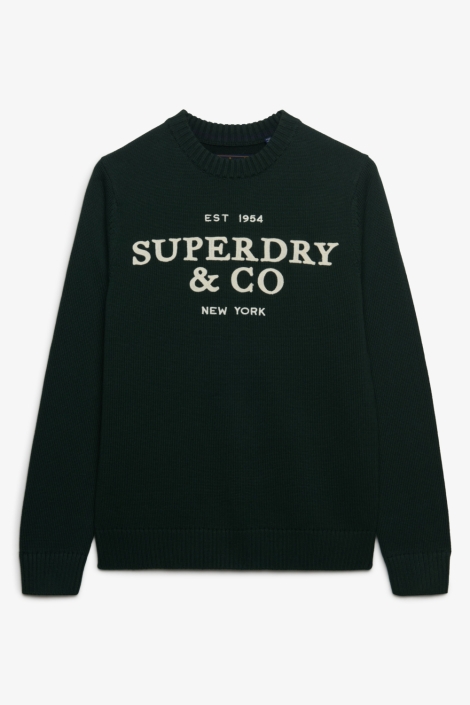 Superdry groene heren trui | Vooraanzicht