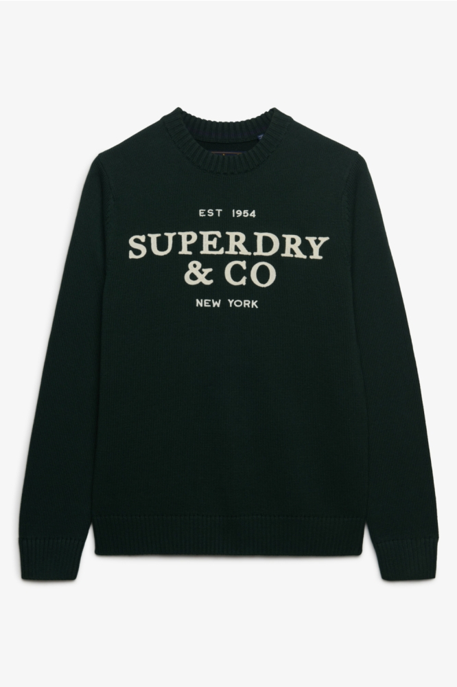 Superdry groene heren trui | Vooraanzicht