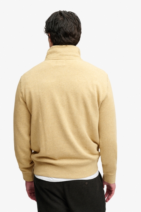 Superdry zand heren sweater | Model achteraanzicht
