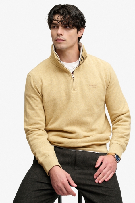 Superdry zand heren sweater | Model vooraanzicht
