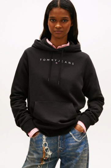 Tommy Jeans Trui TJW REG LINEAR HOODIE DW0DW17324 BDS BLACK